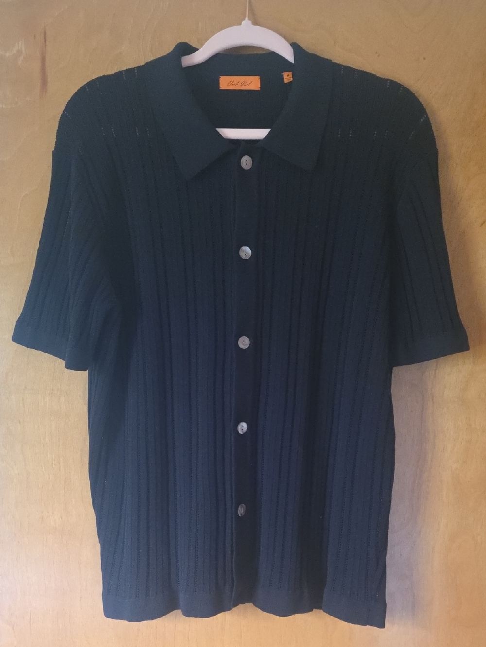 Short-Sleeve Knit Polo Shirt - Black